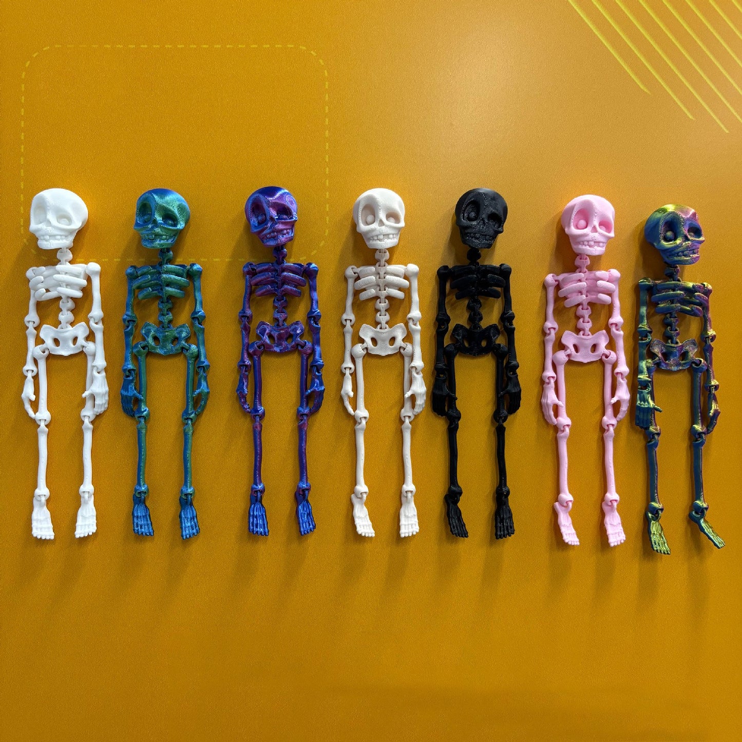 π3D Printed Poseable Skeleton Fridge Magnet