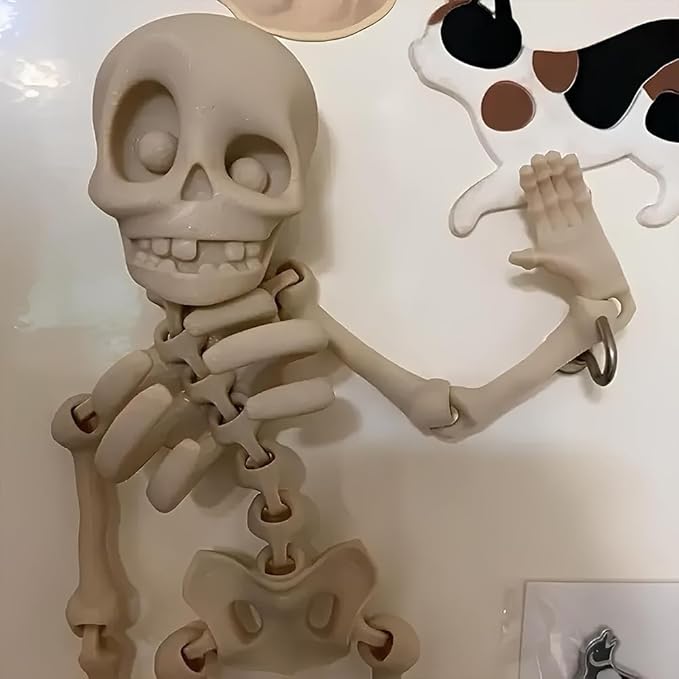 π3D Printed Poseable Skeleton Fridge Magnet