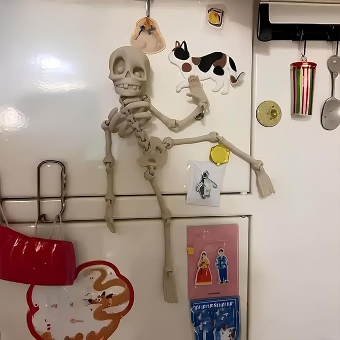 π3D Printed Poseable Skeleton Fridge Magnet