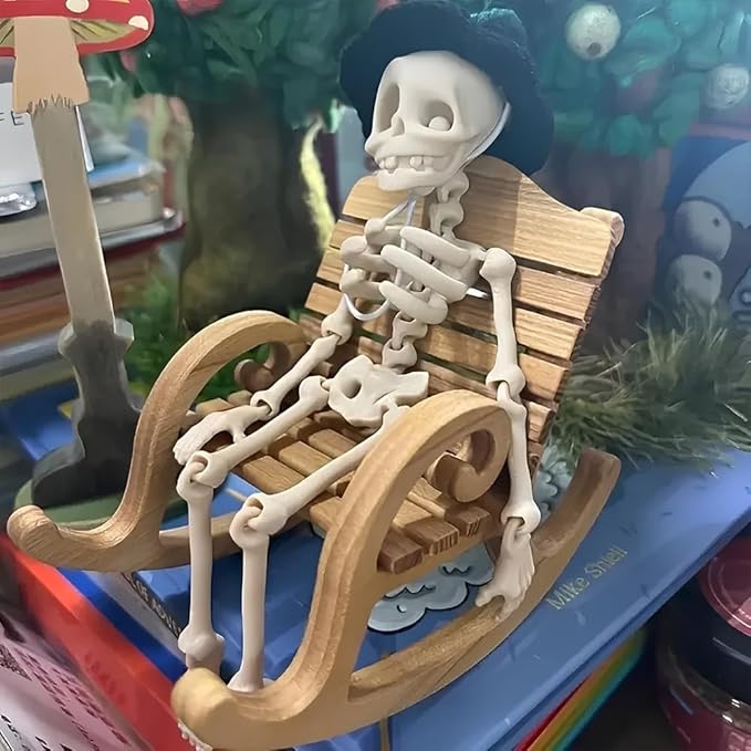 π3D Printed Poseable Skeleton Fridge Magnet