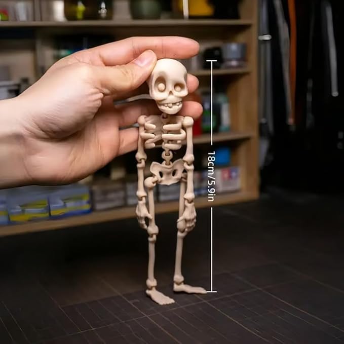 π3D Printed Poseable Skeleton Fridge Magnet