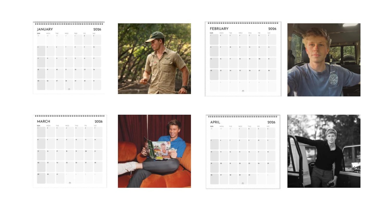 Robert Irwin 2026 Calendar