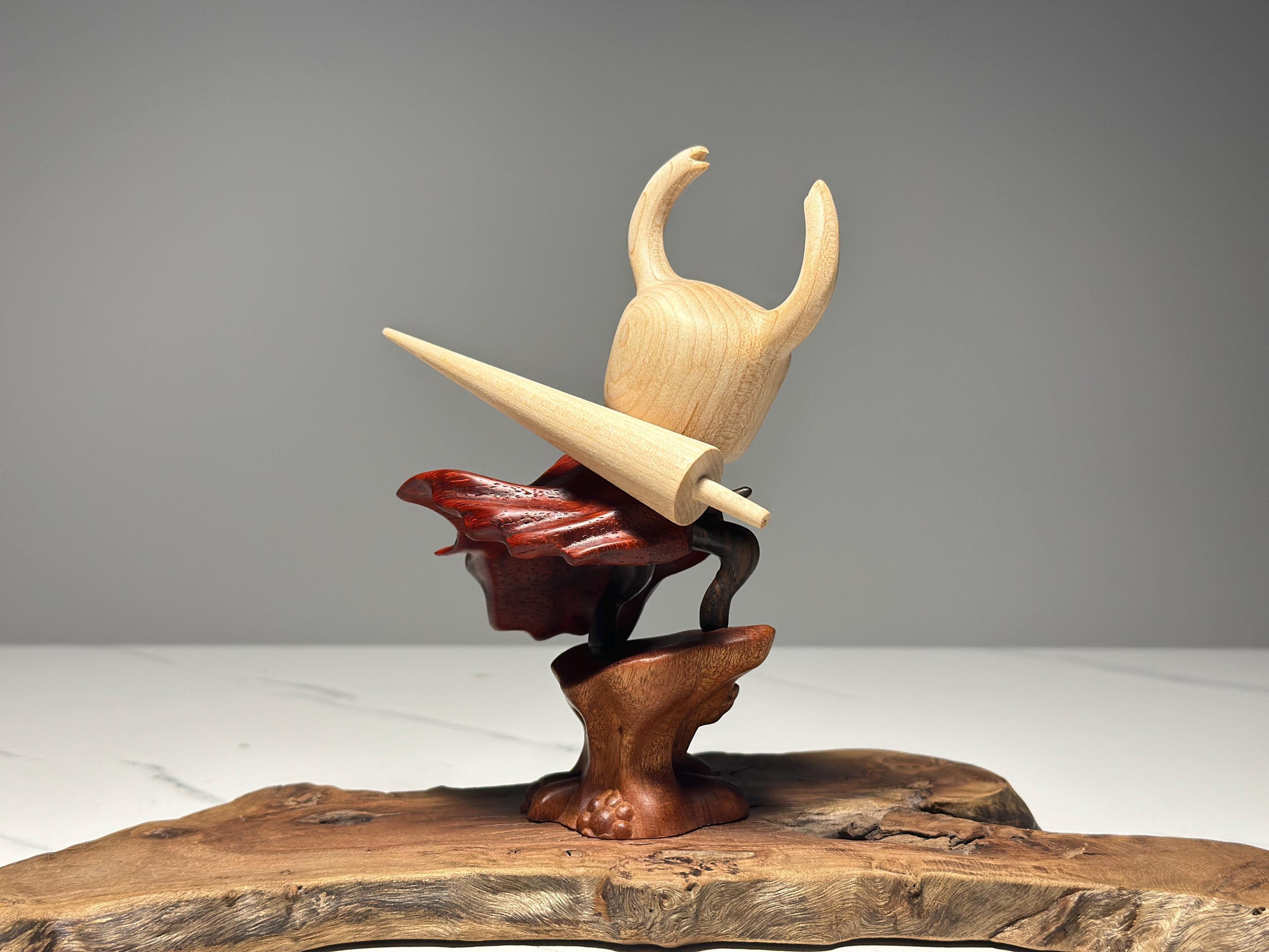 Hollow Knight Inspired Walnut Wood Sculpture