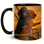 Couple Dachshund Love Mug – Cute Ceramic Coffee Cup for Dog Lovers