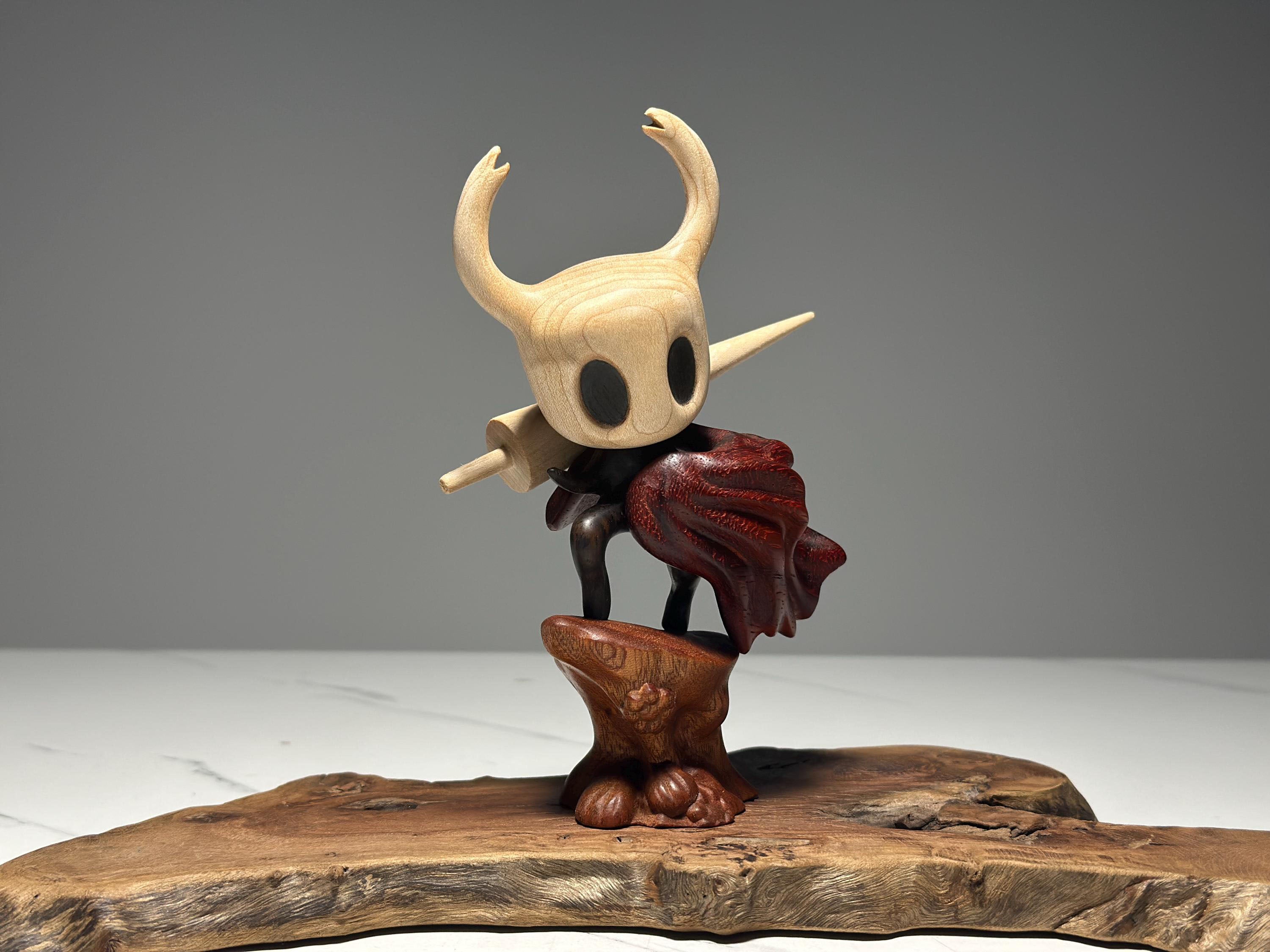 Hollow Knight Inspired Walnut Wood Sculpture