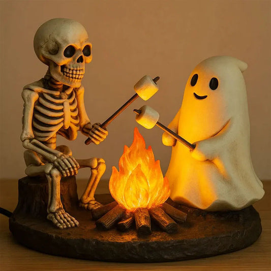 👻Skeleton and Ghost Bonfire Night Lamp💀