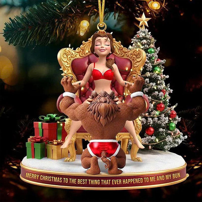 🎄 Funny Couple Flat Ornament – The Holiday Décor That Doesn’t Hold Back