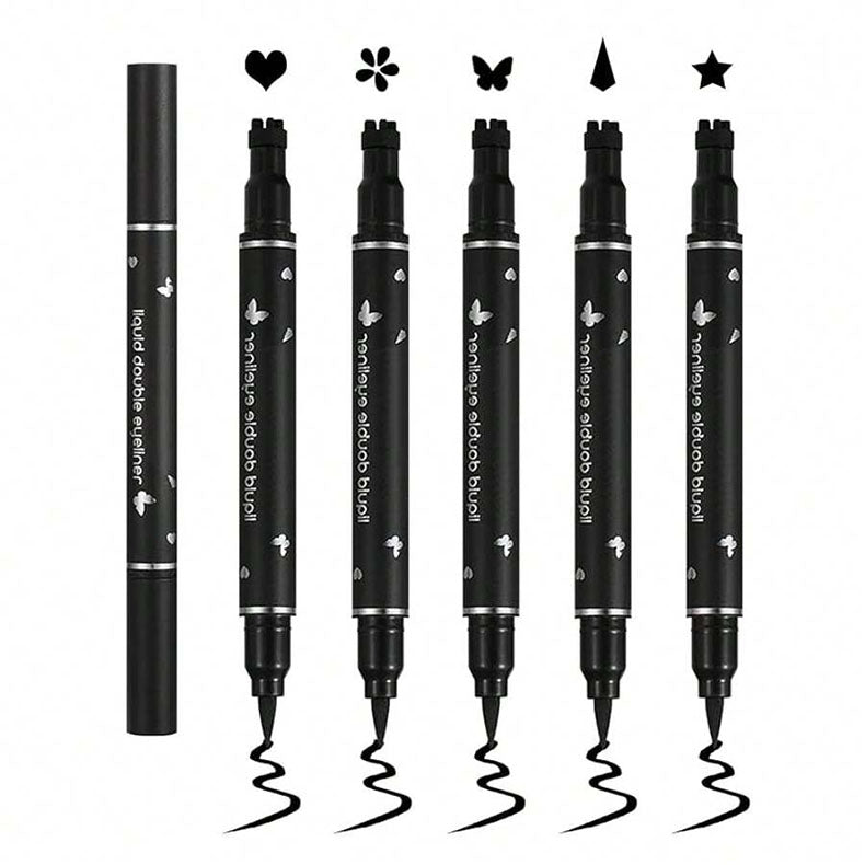 ✨ 5-in-1 Double-Ended Eyeliner Stamp Pen Set