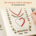 Embroidery Stitch Practice Book with Illustrated Patterns