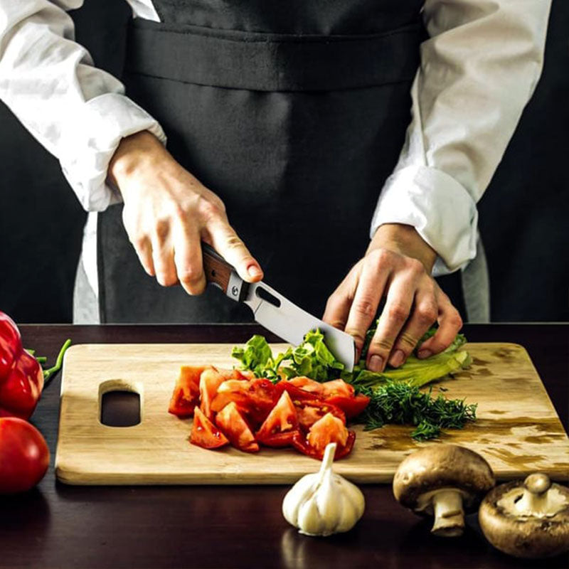 Portable Wood Handle 440C Stainless Steel Blade Folding Knife