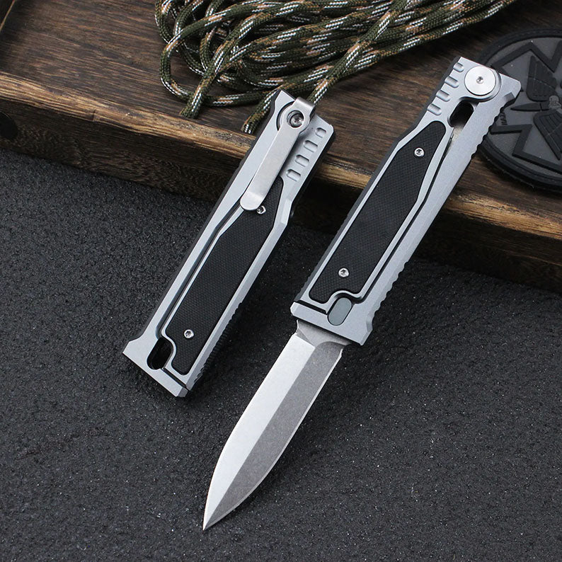 Aviation aluminum alloy etiquette gravity knife D2 steel