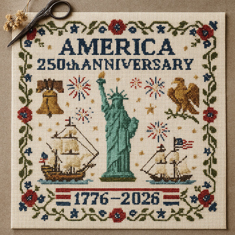 US 250th Anniversary Cross Stitch Kit