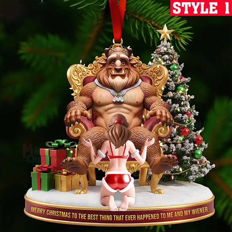 🎄 Funny Couple Flat Ornament – The Holiday Décor That Doesn’t Hold Back