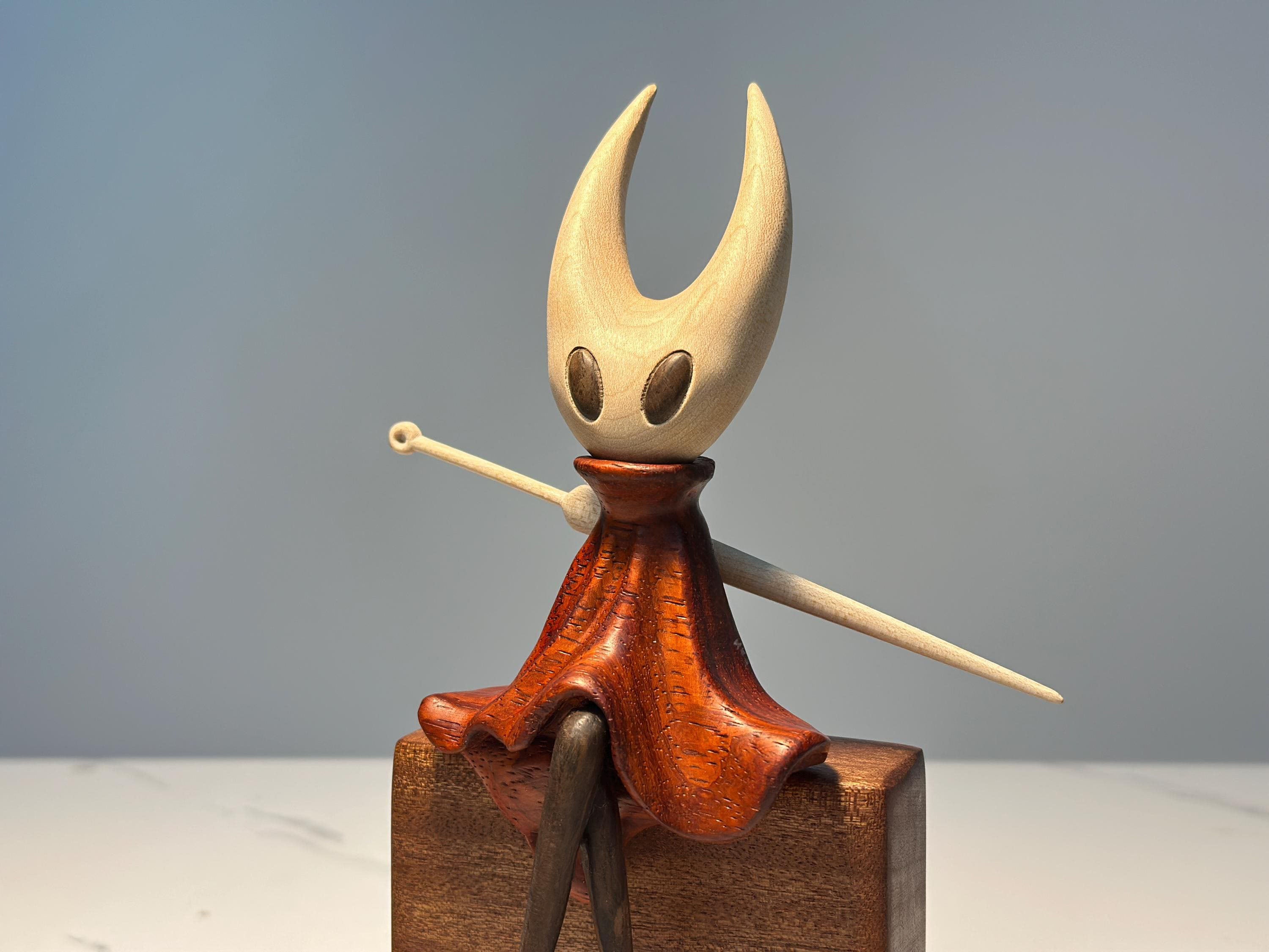 Hollow Knight Inspired Walnut Wood Sculpture