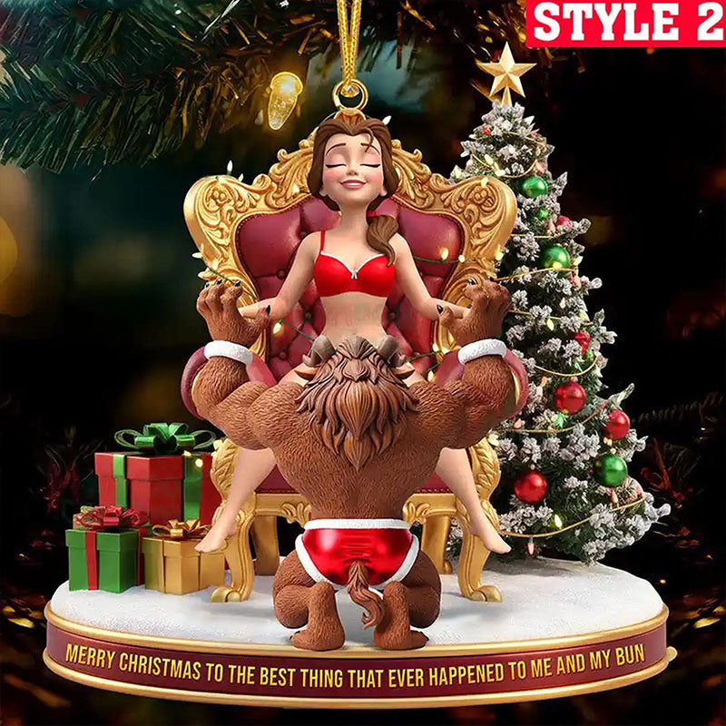 🎄 Funny Couple Flat Ornament – The Holiday Décor That Doesn’t Hold Back