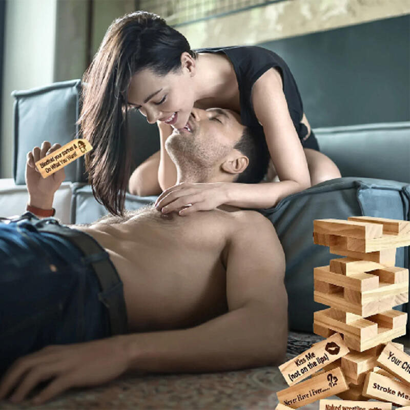 Adult Block Tower Couple Game Blocks Perfect Gift for Valentine's Day