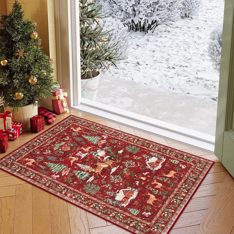 🎄🔥Soft Christmas Tree Santa Claus Carpet Runner