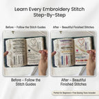Embroidery Stitch Practice Book with Illustrated Patterns