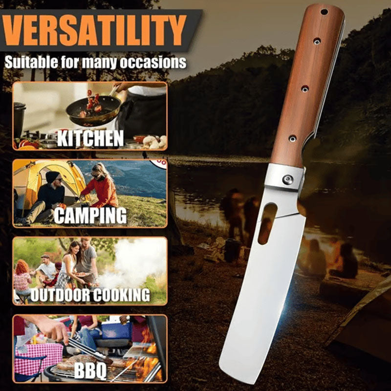 Portable Wood Handle 440C Stainless Steel Blade Folding Knife