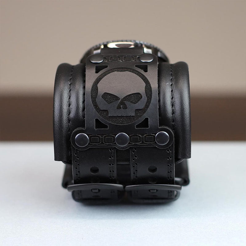 🏍️HD Skull Wide Leather Strap
