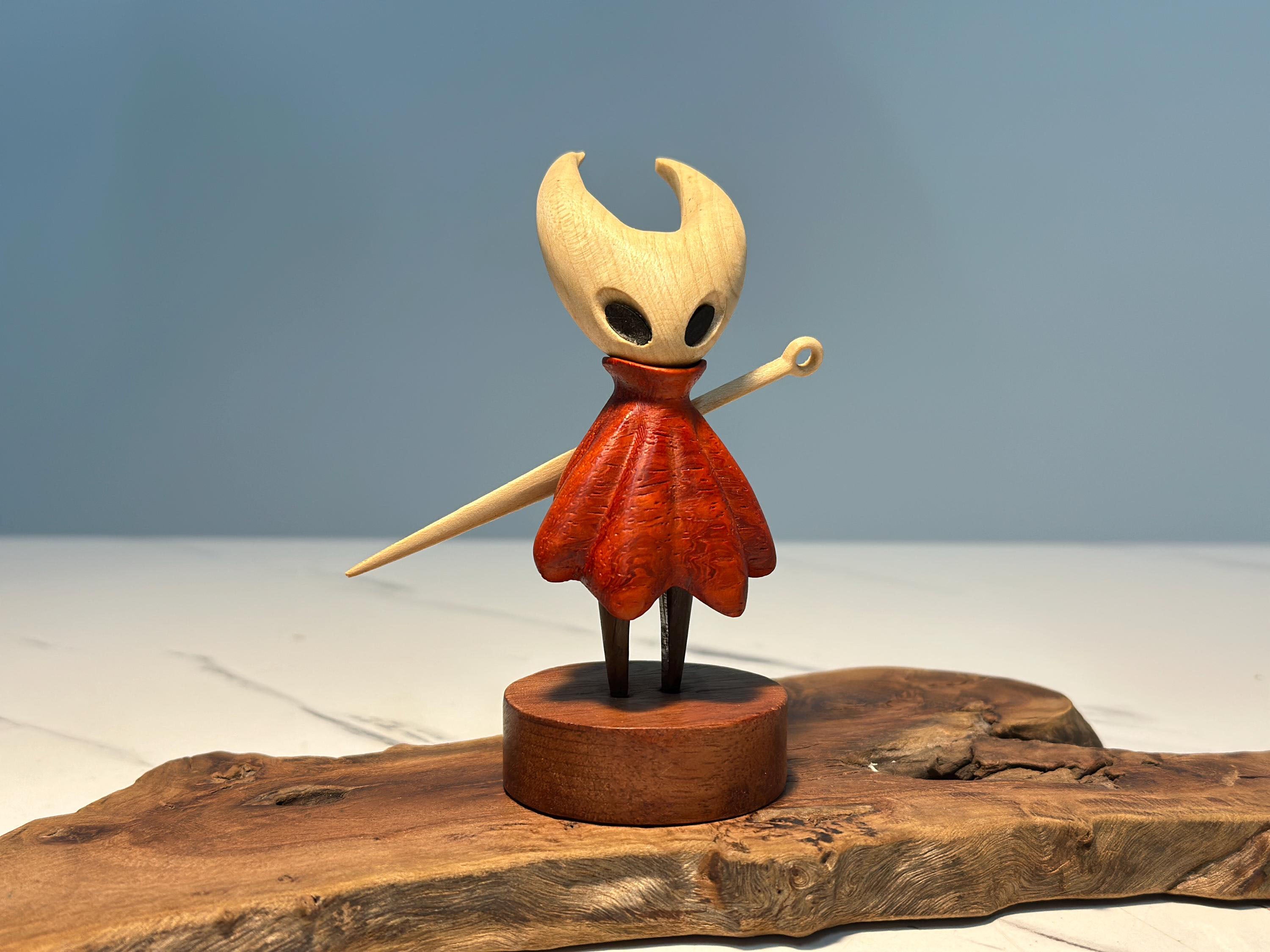 Hollow Knight Inspired Walnut Wood Sculpture