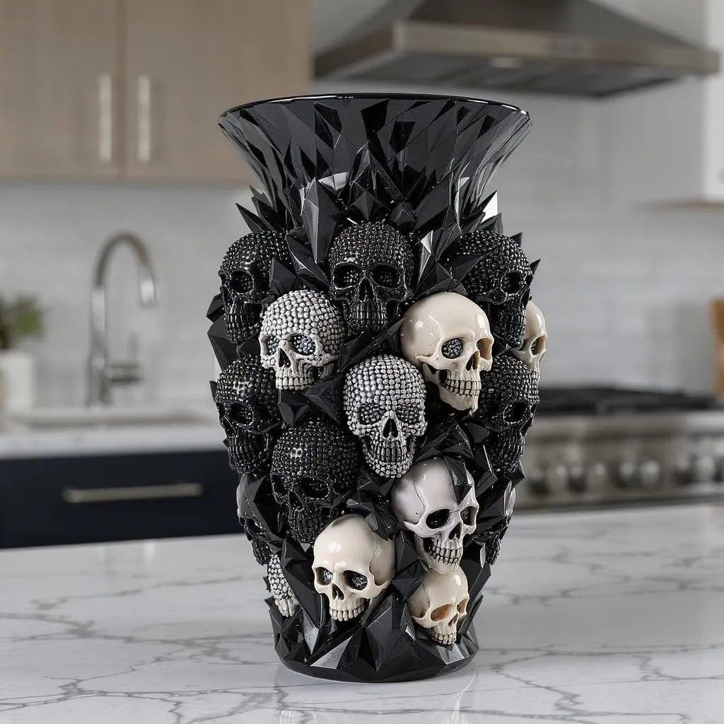 💀 Crystal Skull Vase – Where Darkness Meets Elegance ✨