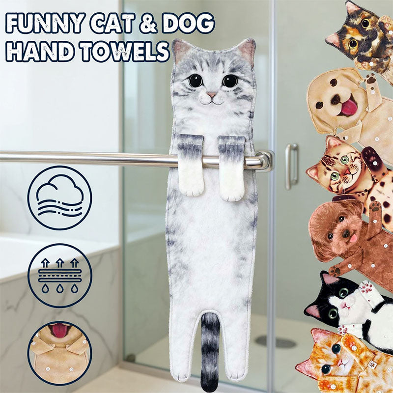 Funny Cat Hand Towels - Pick Your Favorite Furry Friend Towel 🐱🐶