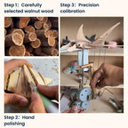 Handcrafted Wooden Manta Ray Automaton