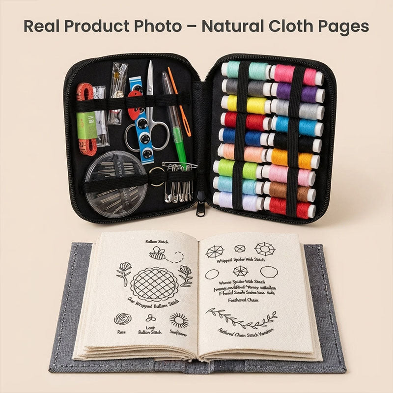 Embroidery Stitch Practice Book with Illustrated Patterns