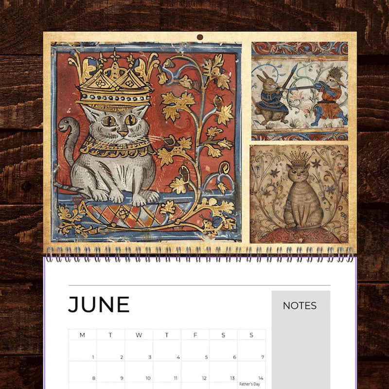 Medieval Cats with Crowns Calendar 2026